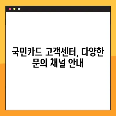 국민카드 고객센터 전화번호 & 상담원 연결 방법| 빠르고 간편하게 해결하세요! | 이용시간, 전화번호, 상담원 연결, 국민카드 고객센터