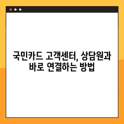국민카드 상담원 바로 연결! 고객센터 전화번호 & ARS 코드 완벽 가이드 | 국민카드, 상담, 전화, ARS, 고객센터, 연결 방법