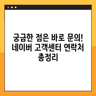 네이버 고객센터 상담 시간 & 연락 방법| 빠르고 정확한 해결책 찾기 | 고객 지원, 문의, 연락처, 상담 시간