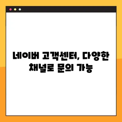 네이버 고객센터 상담 시간 & 연락 방법| 빠르고 정확한 해결책 찾기 | 고객 지원, 문의, 연락처, 상담 시간