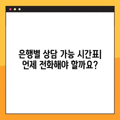 전화로 은행 상담원과 연결하는 가장 빠른 방법| 전화번호 & 상담 가능 시간 안내 | 은행, 고객센터, 상담, 전화 연결, 시간, 전화번호