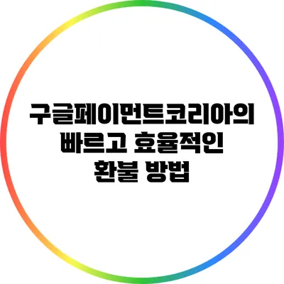 구글페이먼트코리아의 빠르고 효율적인 환불 방법