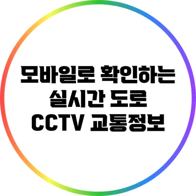 모바일로 확인하는 실시간 도로 CCTV 교통정보