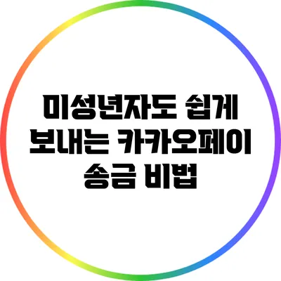 미성년자도 쉽게 보내는 카카오페이 송금 비법