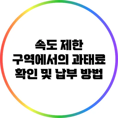 속도 제한 구역에서의 과태료 확인 및 납부 방법