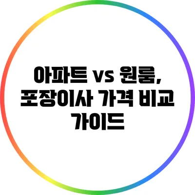 아파트 vs 원룸, 포장이사 가격 비교 가이드