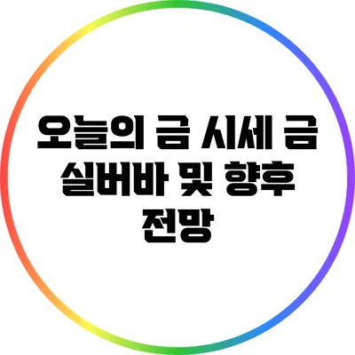 오늘의 금 시세: 금 실버바 및 향후 전망