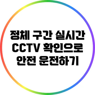 정체 구간 실시간 CCTV 확인으로 안전 운전하기