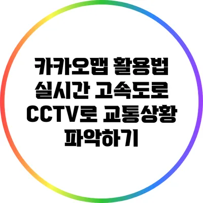 카카오맵 활용법: 실시간 고속도로 CCTV로 교통상황 파악하기