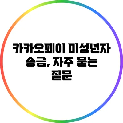 카카오페이 미성년자 송금, 자주 묻는 질문