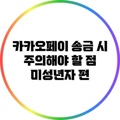 카카오페이 송금 시 주의해야 할 점: 미성년자 편