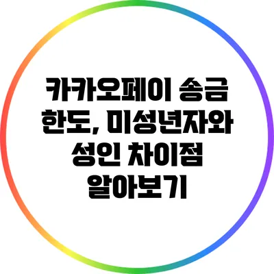 카카오페이 송금 한도, 미성년자와 성인 차이점 알아보기