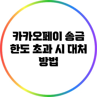 카카오페이 송금 한도 초과 시 대처 방법