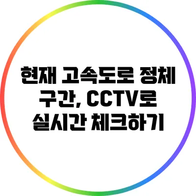 현재 고속도로 정체 구간, CCTV로 실시간 체크하기