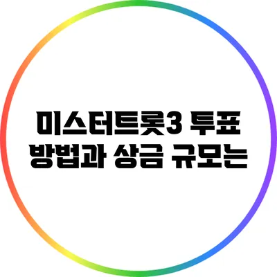 미스터트롯3 투표 방법과 상금 규모는?