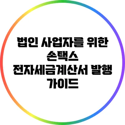 법인 사업자를 위한 손택스 전자세금계산서 발행 가이드