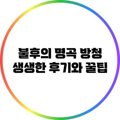 불후의 명곡 방청: 생생한 후기와 꿀팁