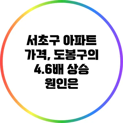 서초구 아파트 가격, 도봉구의 4.6배 상승 원인은?