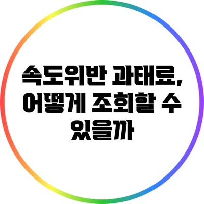 속도위반 과태료, 어떻게 조회할 수 있을까?