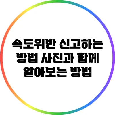 속도위반 신고하는 방법: 사진과 함께 알아보는 방법