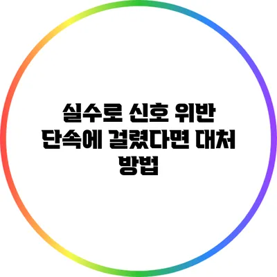 실수로 신호 위반 단속에 걸렸다면? 대처 방법