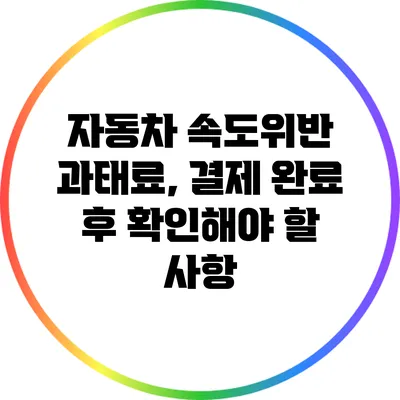 자동차 속도위반 과태료, 결제 완료 후 확인해야 할 사항