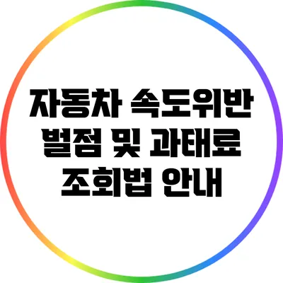 자동차 속도위반 벌점 및 과태료 조회법 안내