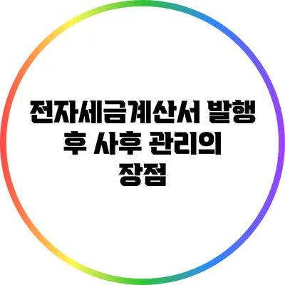 전자세금계산서 발행 후 사후 관리의 장점