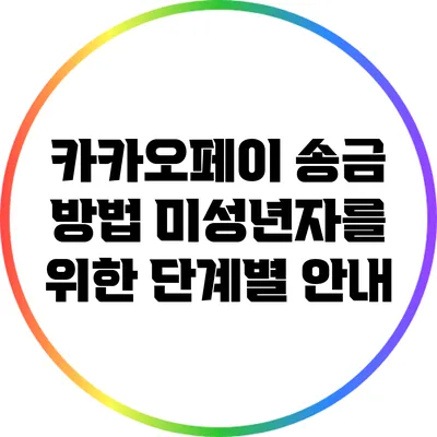 카카오페이 송금 방법: 미성년자를 위한 단계별 안내