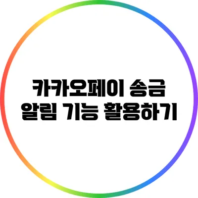 카카오페이 송금 알림 기능 활용하기
