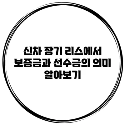 신차 장기 리스에서 보증금과 선수금의 의미 알아보기