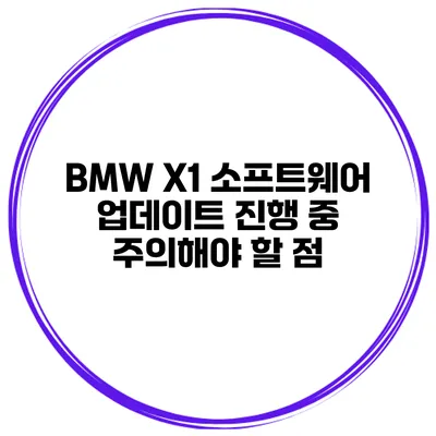 BMW X1 소프트웨어 업데이트 진행 중 주의해야 할 점