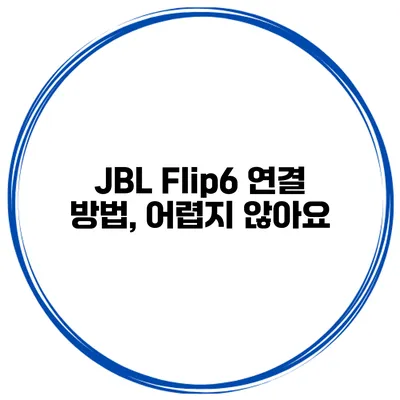 JBL Flip6 연결 방법, 어렵지 않아요