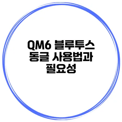 QM6 블루투스 동글 사용법과 필요성