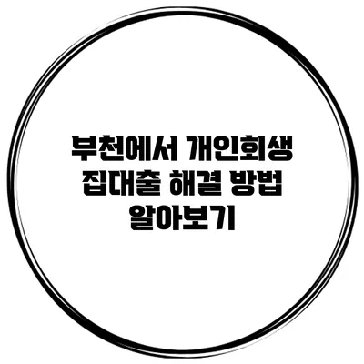 부천에서 개인회생 집대출 해결 방법 알아보기