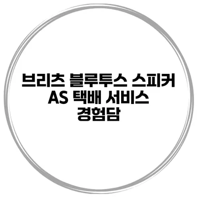 브리츠 블루투스 스피커 AS 택배 서비스 경험담