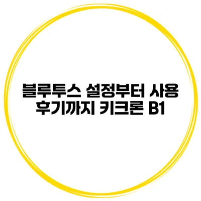 블루투스 설정부터 사용 후기까지 키크론 B1