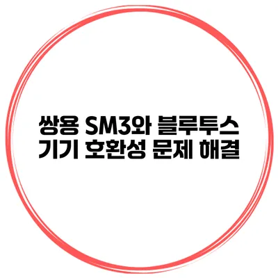 쌍용 SM3와 블루투스 기기 호환성 문제 해결