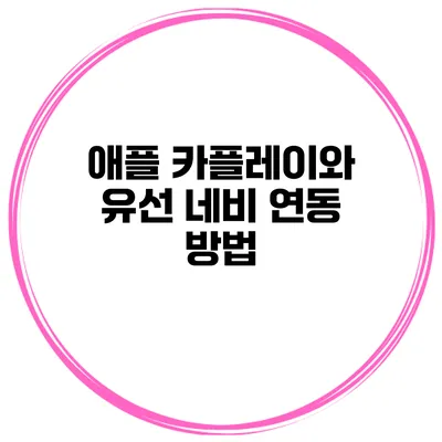 애플 카플레이와 유선 네비 연동 방법