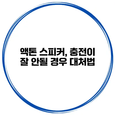 액톤 스피커, 충전이 잘 안될 경우 대처법