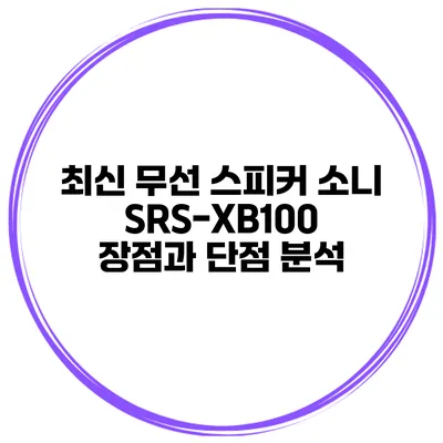 최신 무선 스피커 소니 SRS-XB100 장점과 단점 분석