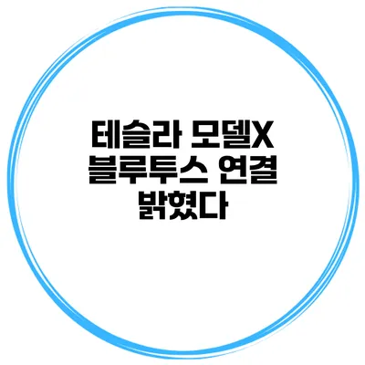 테슬라 모델X 블루투스 연결 밝혔다